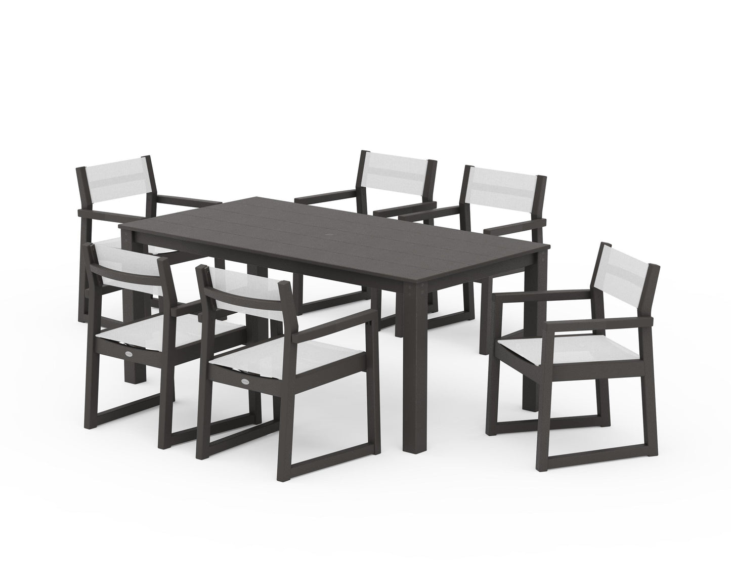 EDGE Sling Arm Chair 7-Piece Parsons Dining Set