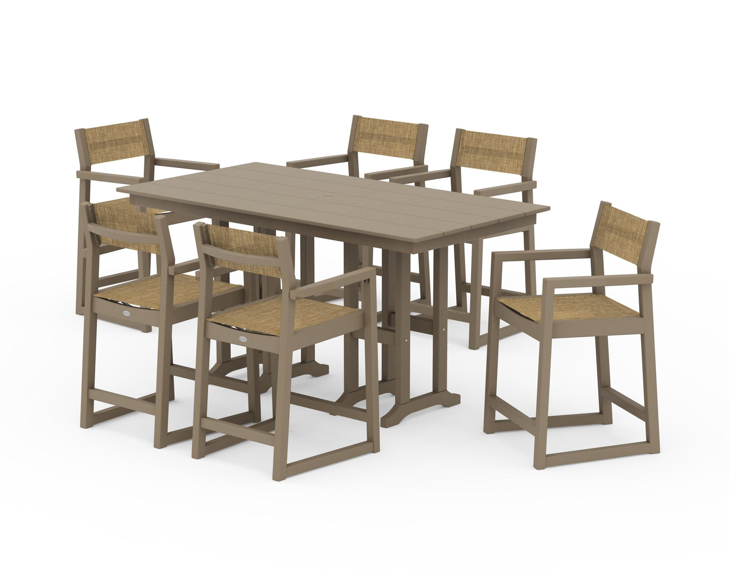 EDGE Sling Arm Chair 7-Piece Farmhouse Counter Set