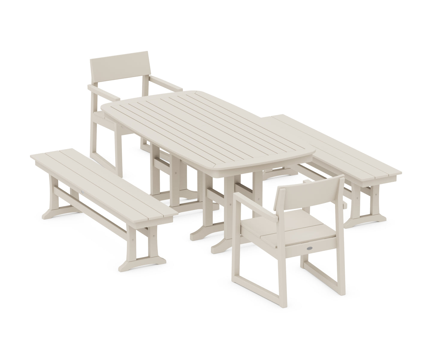 EDGE 5-Piece Dining Set with Benches