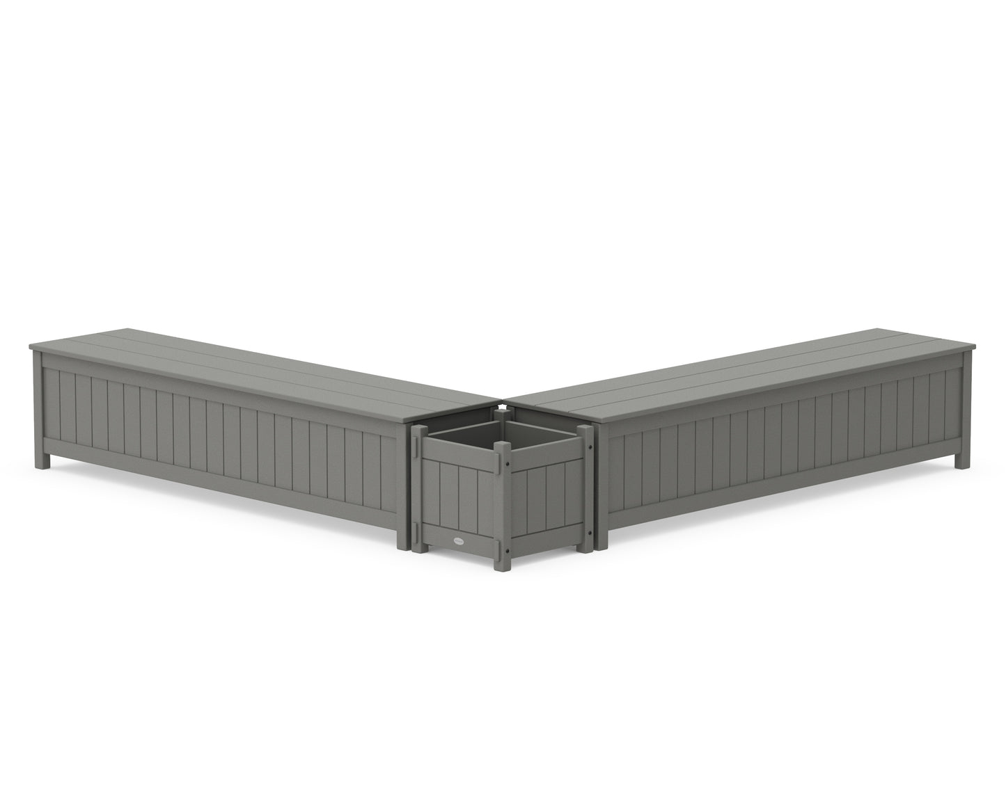 72" Vineyard L- Shaped Planter Storage Bench Set