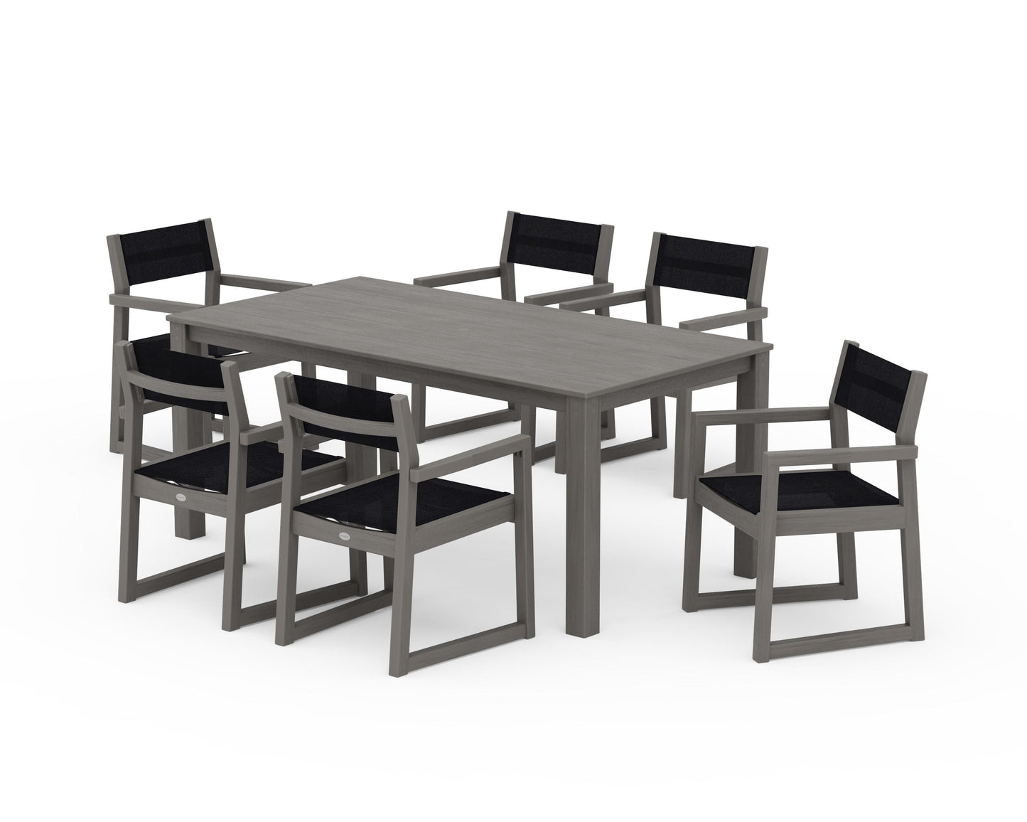 EDGE Sling Arm Chair 7-Piece Parsons Dining Set