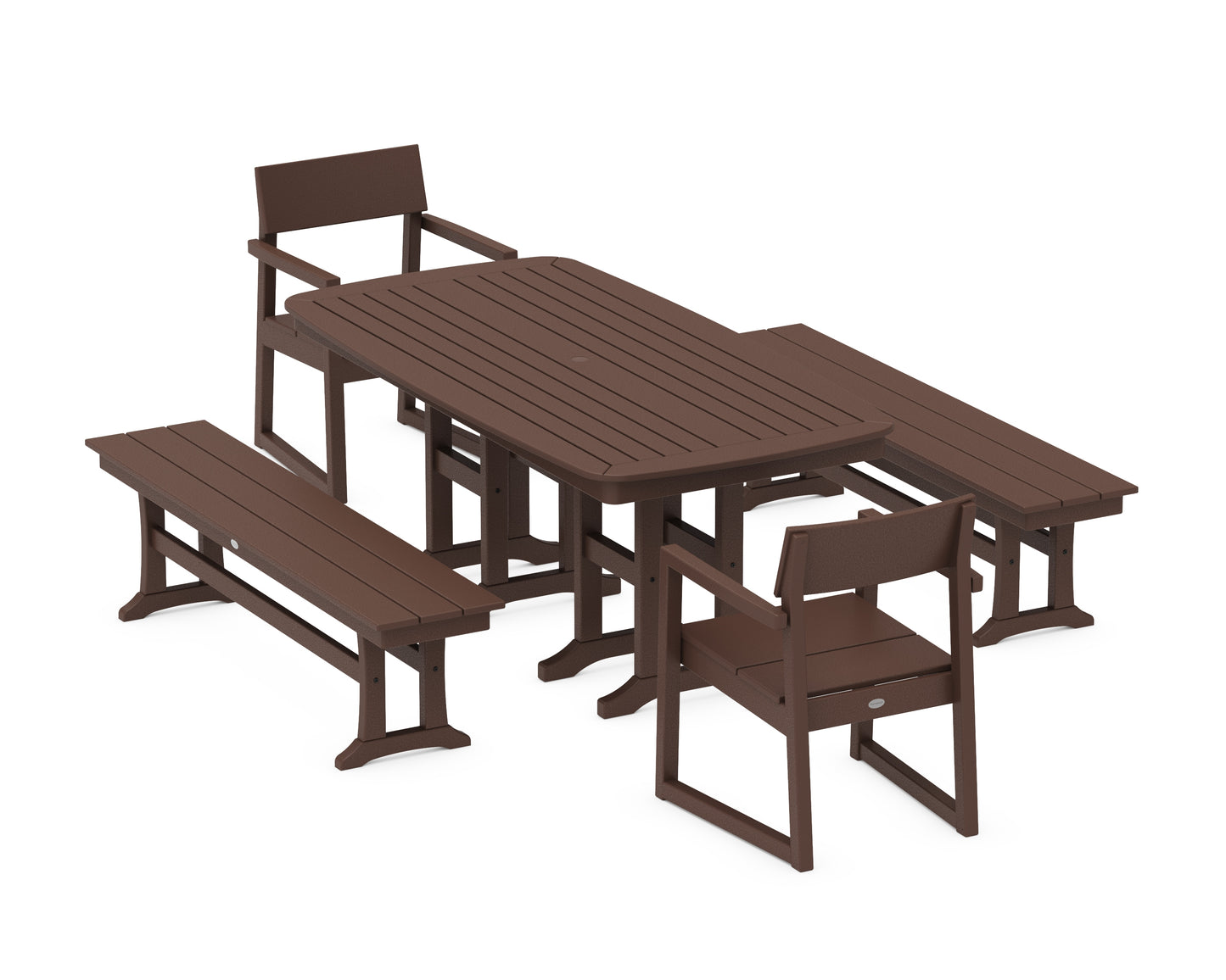 EDGE 5-Piece Dining Set with Benches