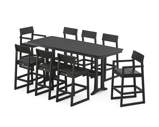 EDGE 9-Piece Bar Set with Trestle Legs