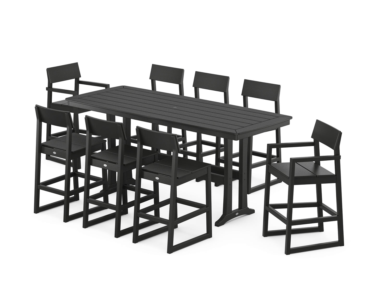 EDGE 9-Piece Bar Set with Trestle Legs