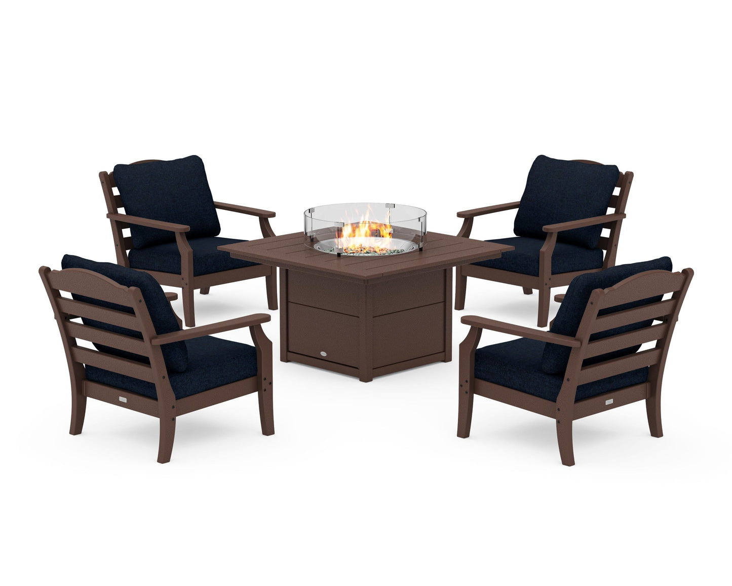Savannah 5-Piece Deep Seating Set with Fire Pit Table