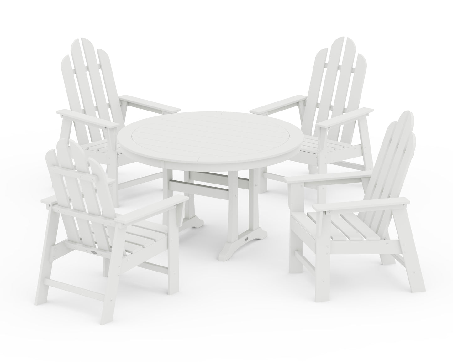 Long Island 5-Piece Round Dining Set with Trestle Legs