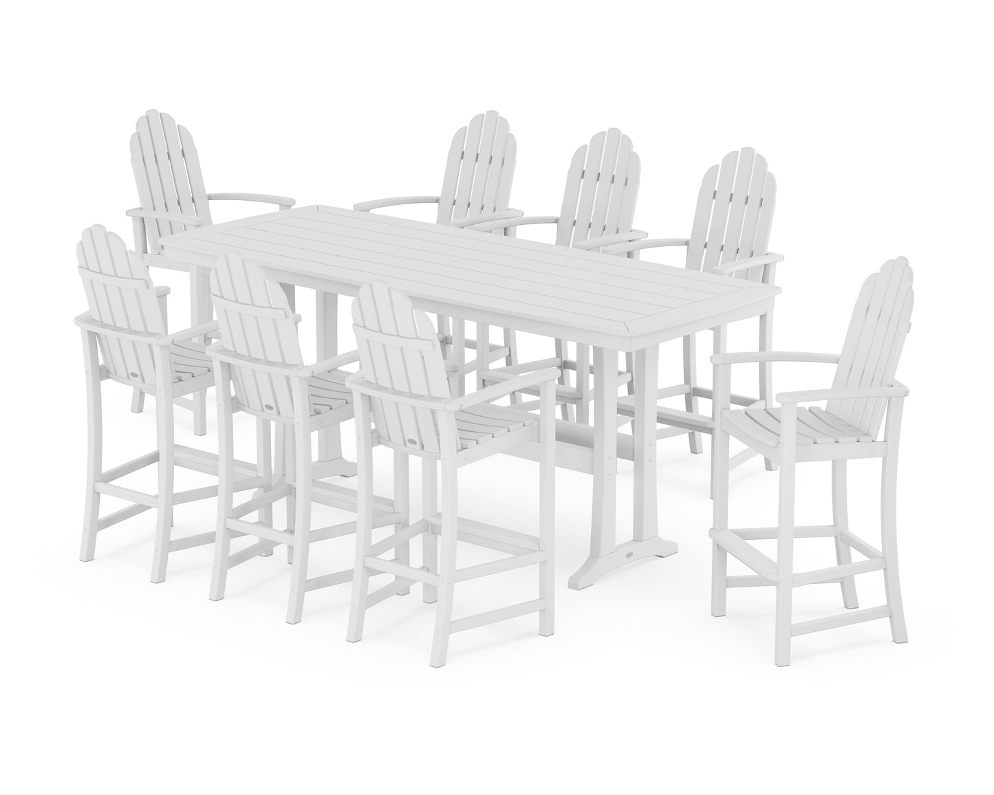 Classic Adirondack 9-Piece Bar Set with Trestle Legs