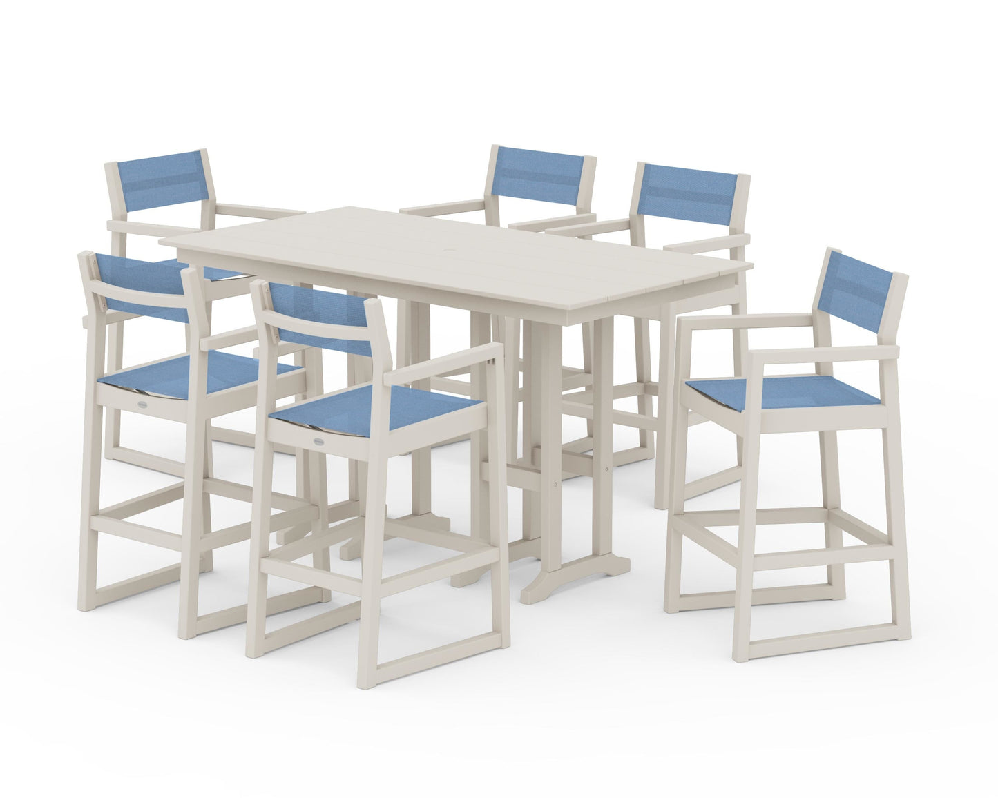 EDGE Sling Arm Chair 7-Piece Farmhouse Bar Set