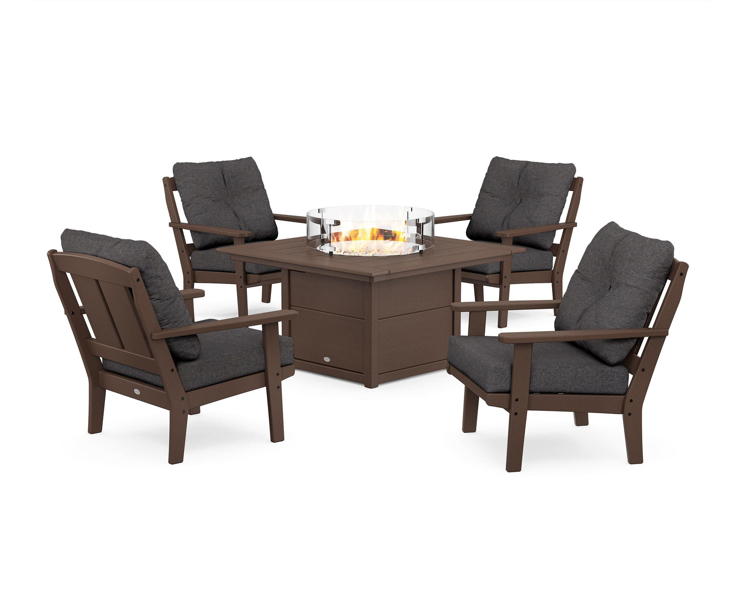 Mission 5-Piece Deep Seating Set with Fire Pit Table