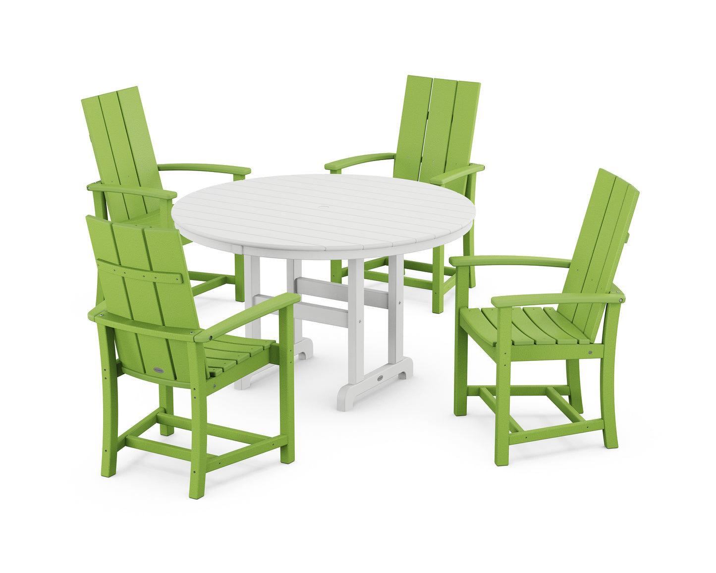 Modern Adirondack 5-Piece Round Farmhouse Dining Set