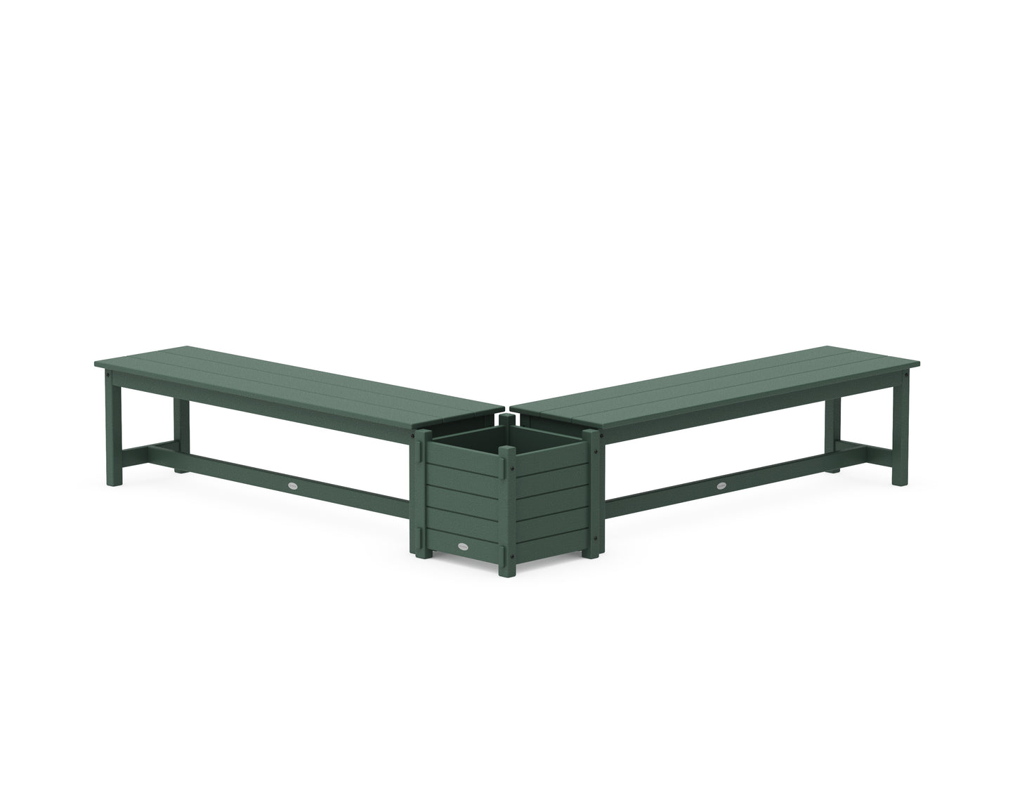 60" Nautical L- Shaped Planter Bench Set