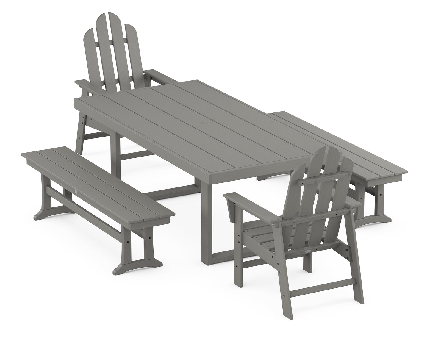 Long Island 5-Piece Dining Set with Benches