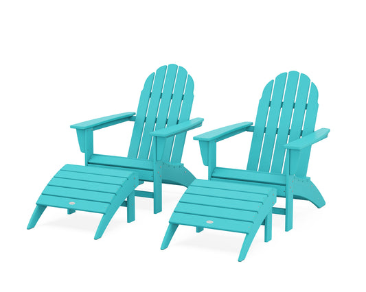 Vineyard Adirondack Chair 4-Piece Set with Ottomans