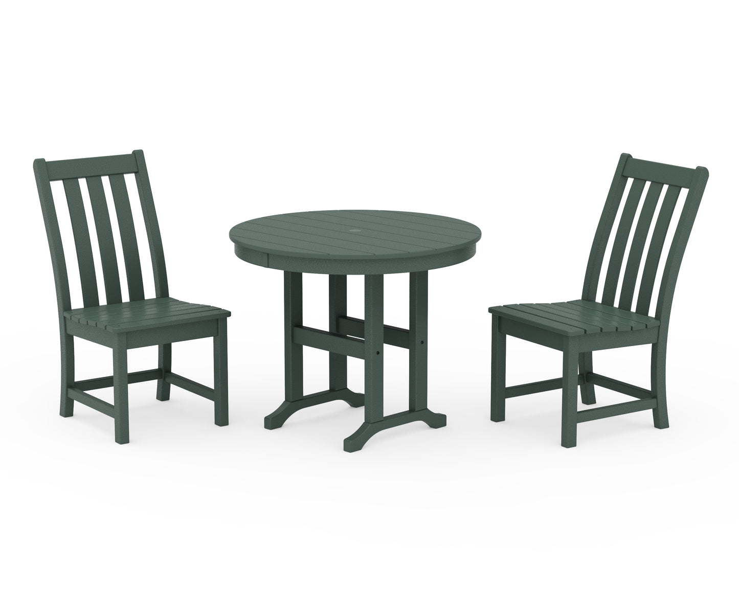 Vineyard Side Chair 3-Piece Round Dining Set