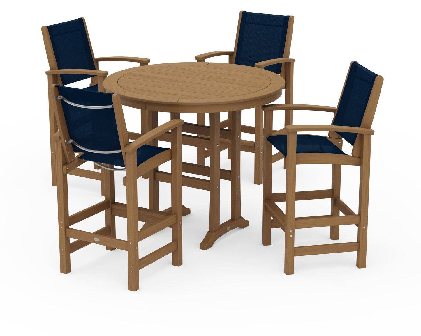 Coastal 5-Piece Nautical Trestle Bar Set