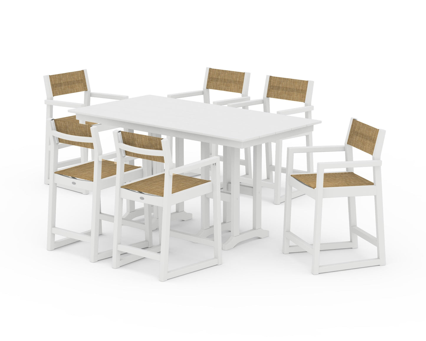 EDGE Sling Arm Chair 7-Piece Farmhouse Counter Set