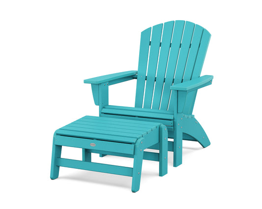 Nautical Grand Adirondack Chair with Ottoman