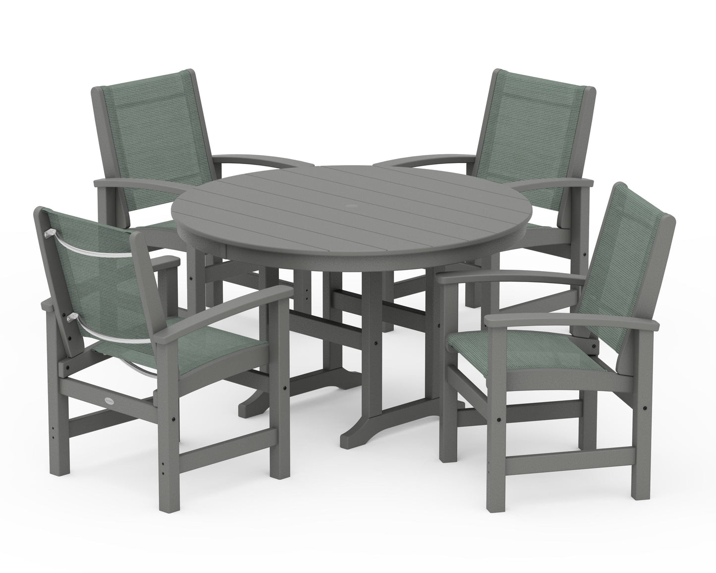 Coastal 5-Piece Round Farmhouse Dining Set