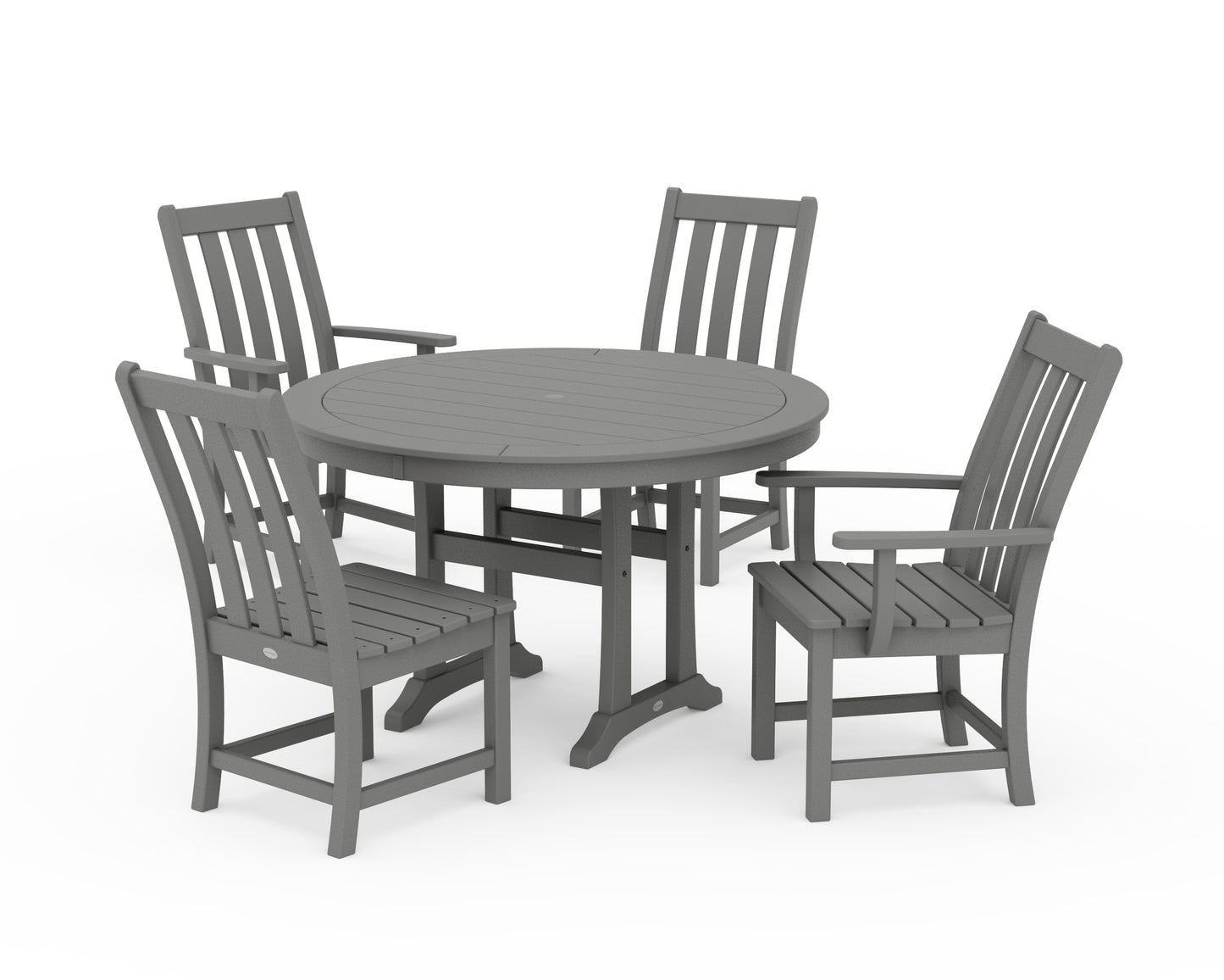 Vineyard 5-Piece Nautical Trestle Dining Set