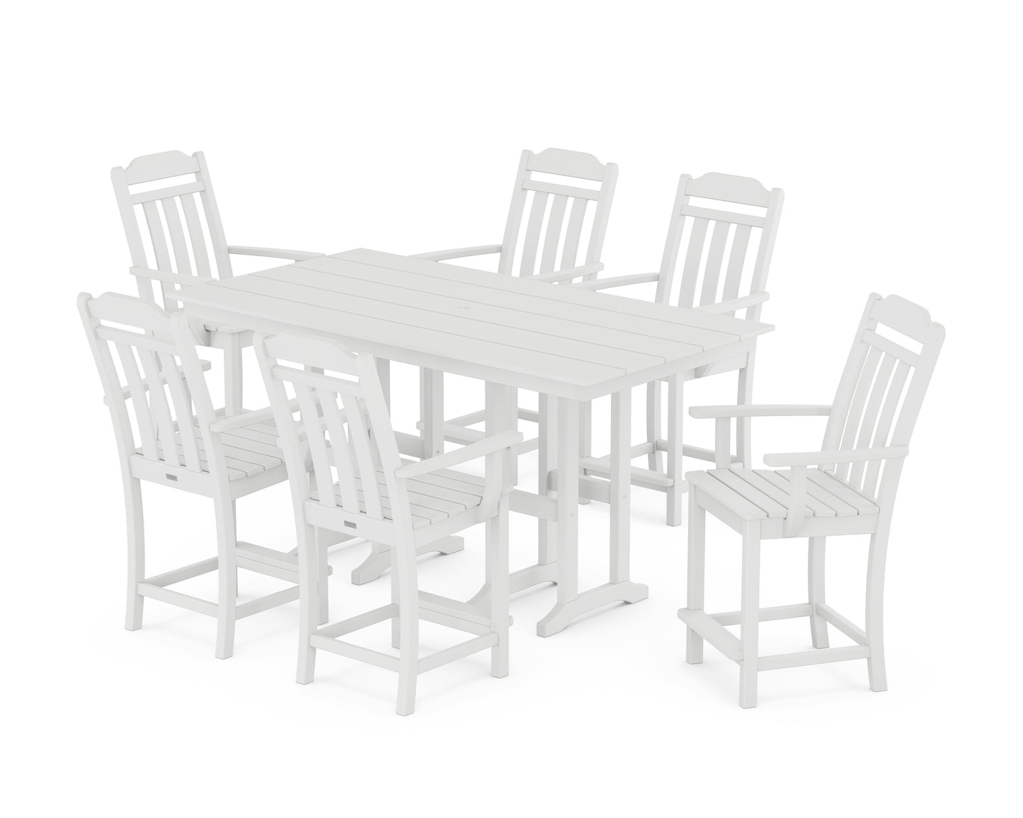 Cottage Arm Chair 7-Piece Farmhouse Counter Set