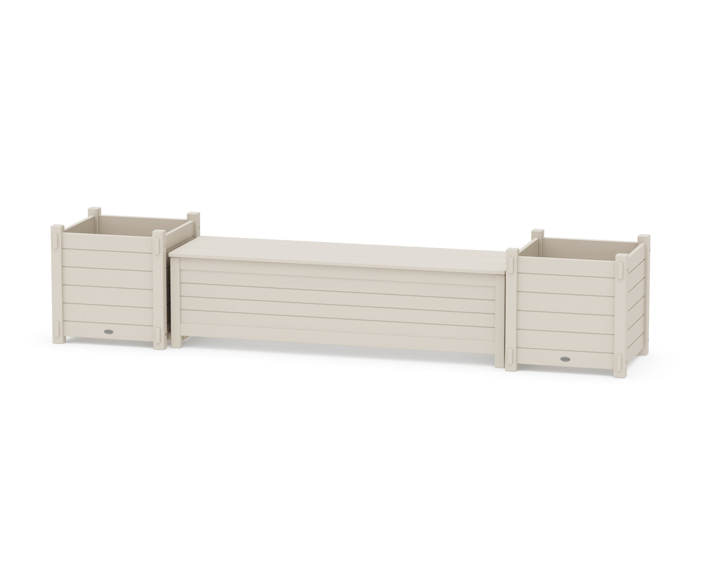 60" Nautical Straight Planter Storage Bench Set- Large