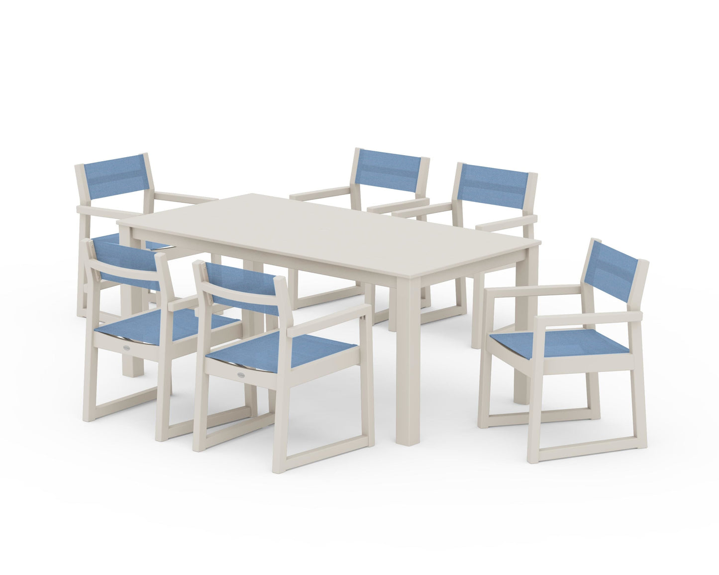 EDGE Sling Arm Chair 7-Piece Parsons Dining Set