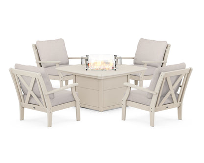 Braxton 5-Piece Deep Seating Conversation Set with Fire Pit Table