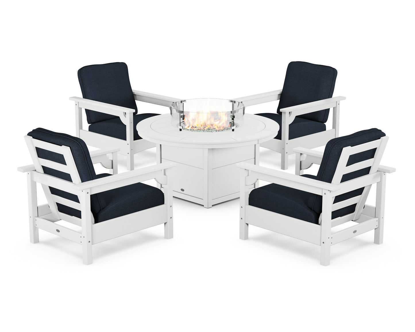 Club 5-Piece Conversation Set with Fire Pit Table