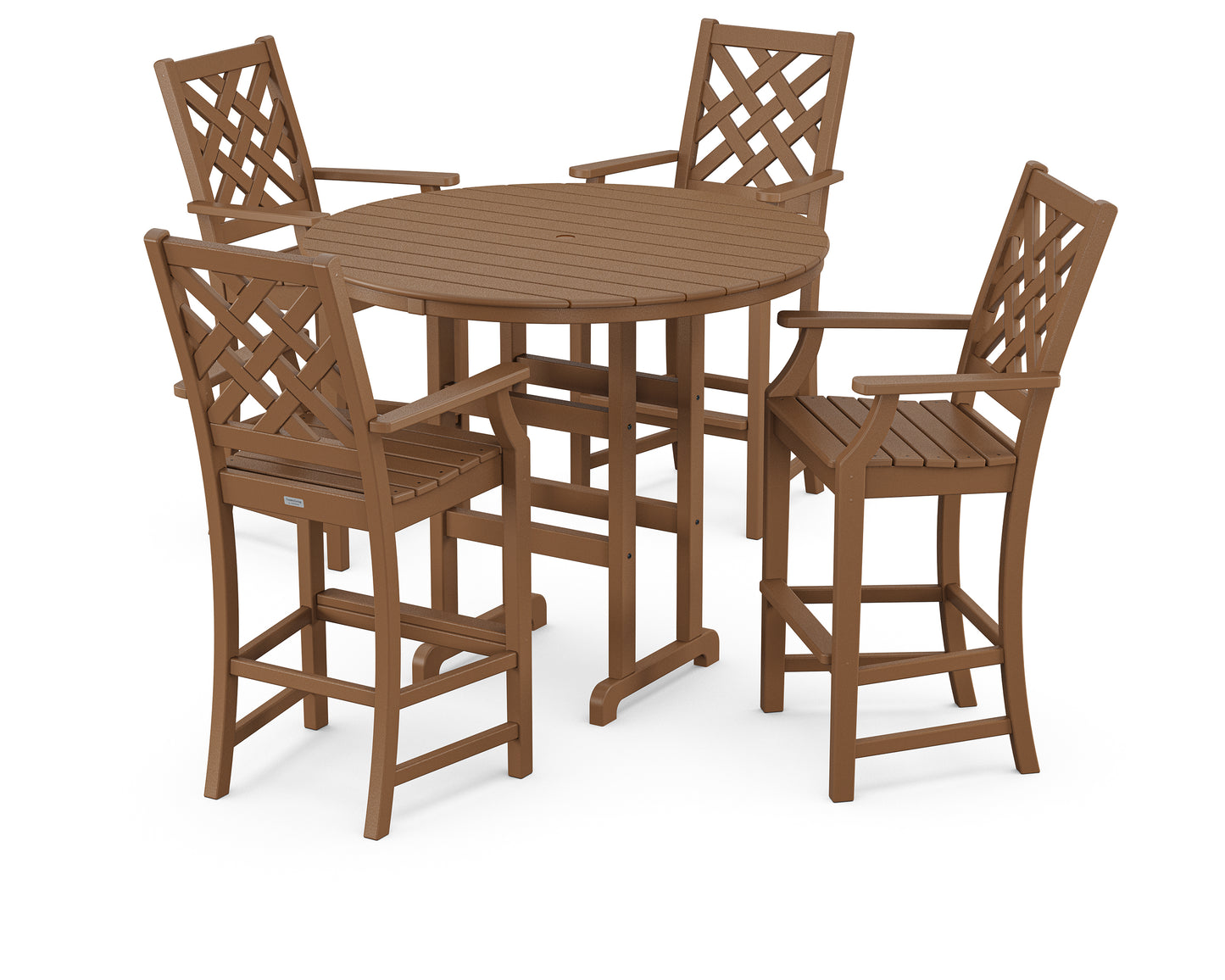 Wovendale 5-Piece Round Farmhouse Bar Set