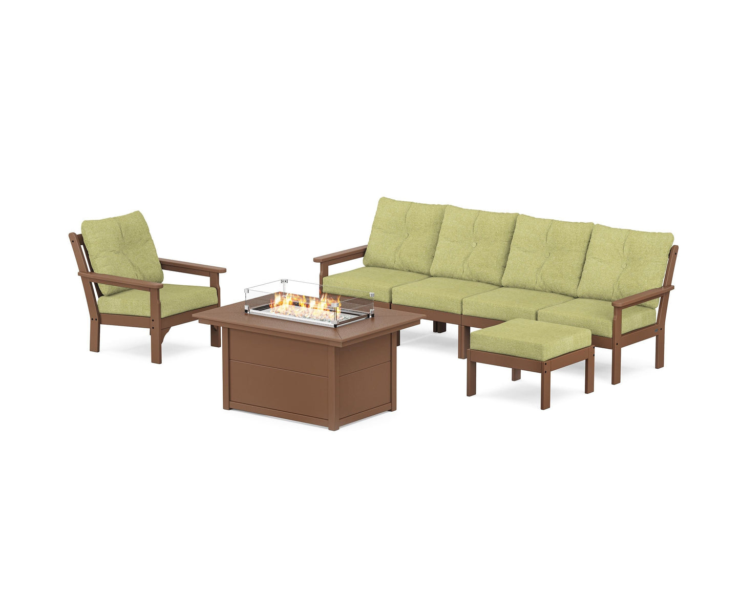 Vineyard Sectional Lounge and Fire Pit Set