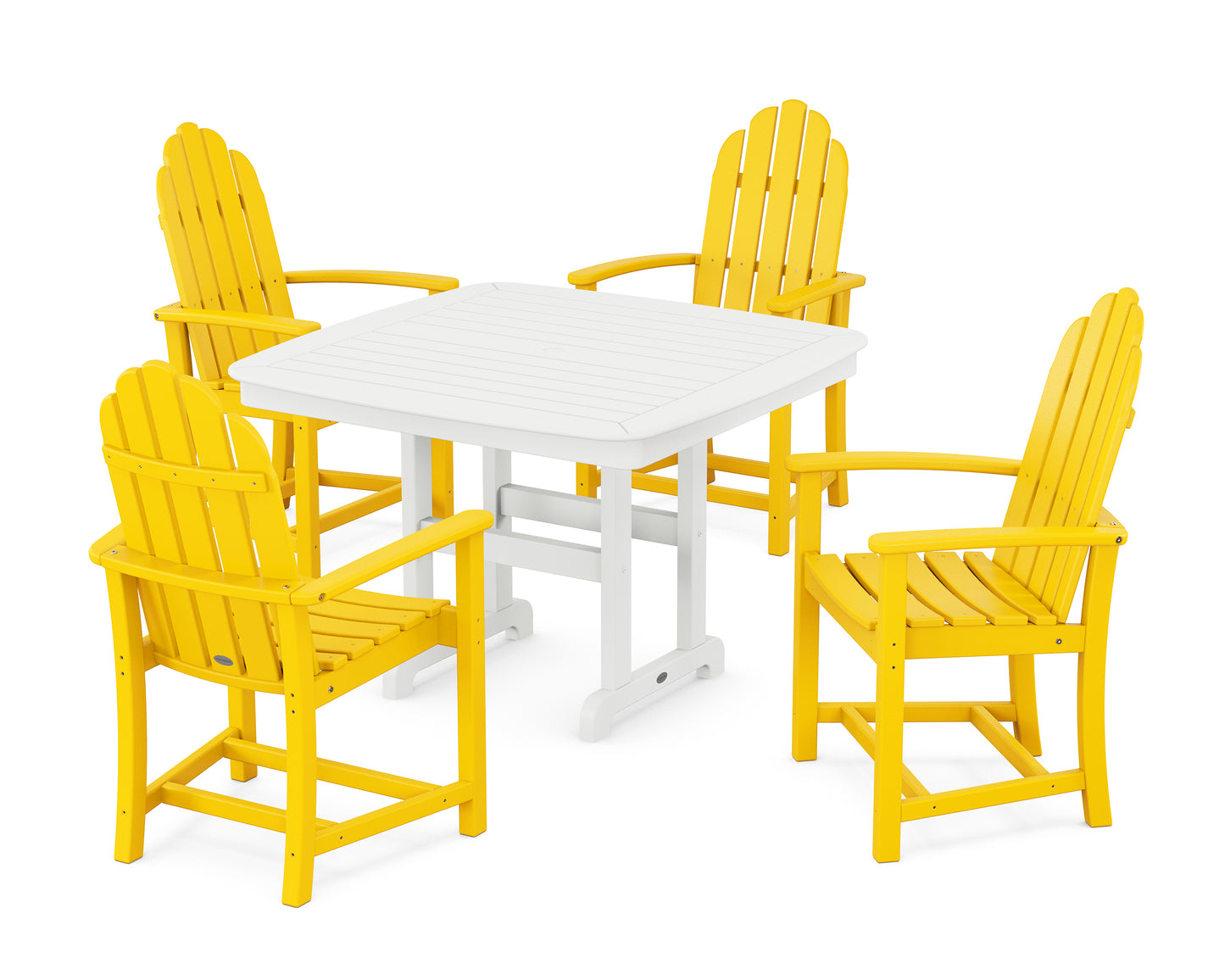 Classic Adirondack 5-Piece Dining Set with Trestle Legs