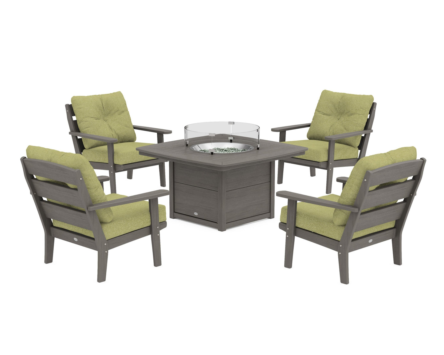 Lakeside 5-Piece Deep Seating Set with Nautical Fire Pit Table