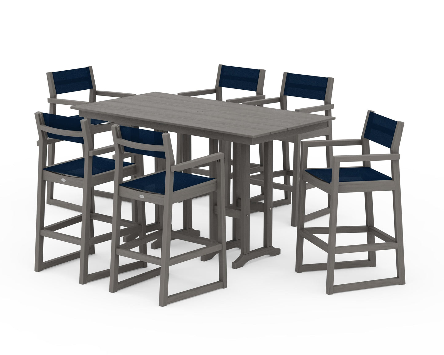 EDGE Sling Arm Chair 7-Piece Farmhouse Bar Set