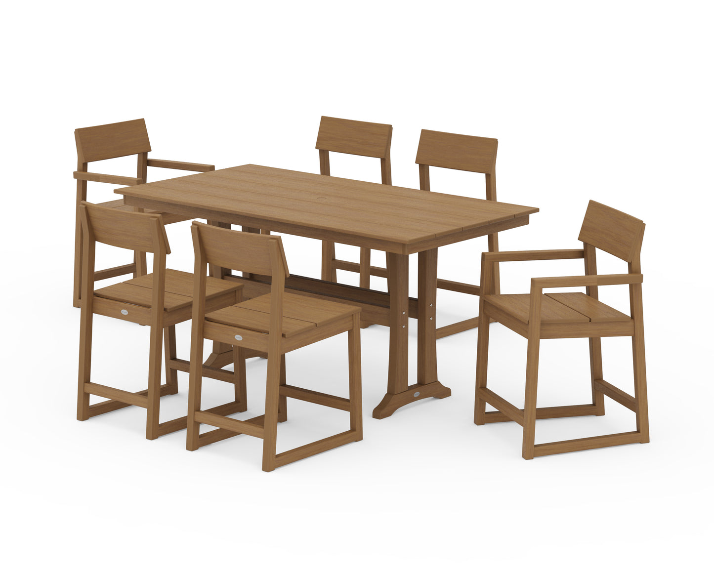 EDGE 7-Piece Farmhouse Counter Set with Trestle Legs