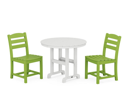 La Casa Cafe Side Chair 3-Piece Round Dining Set
