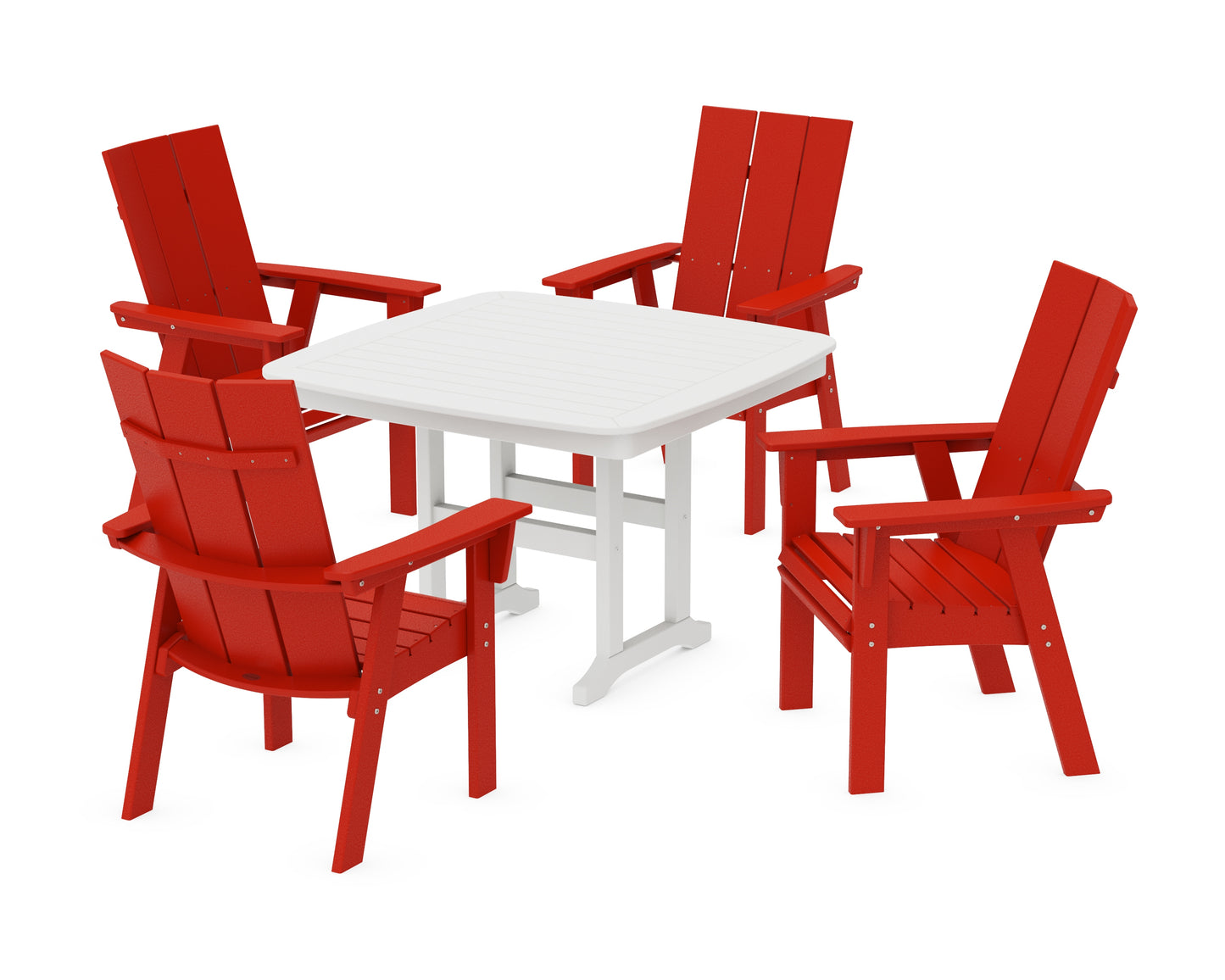 Modern Curveback Adirondack 5-Piece Dining Set