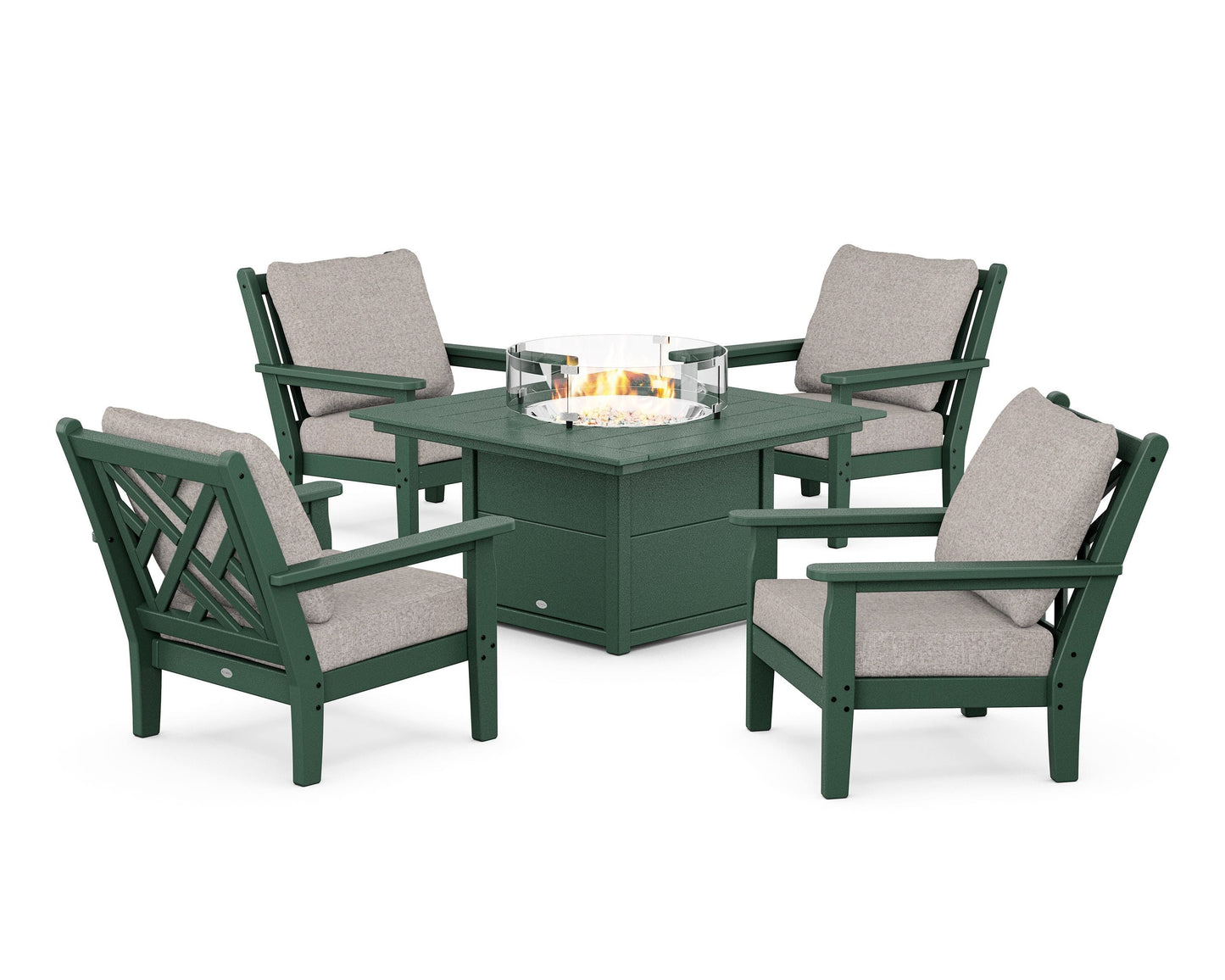 Chippendale 5-Piece Deep Seating Set with Fire Pit Table