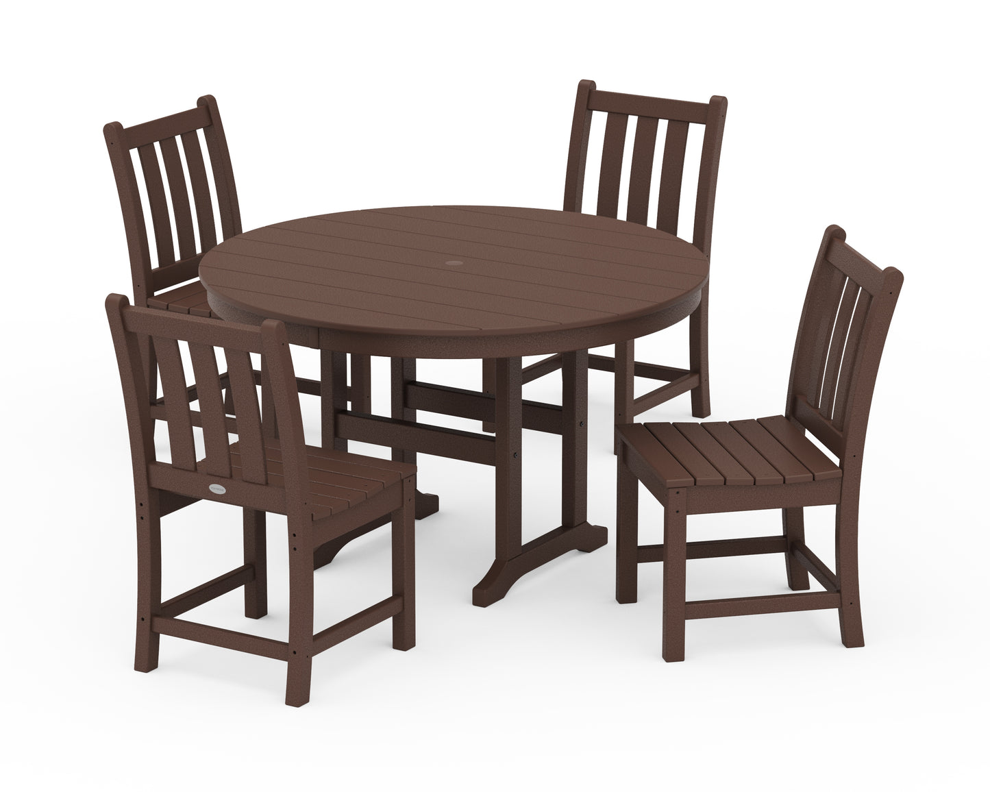 Traditional Garden Side Chair 5-Piece Round Farmhouse Dining Set