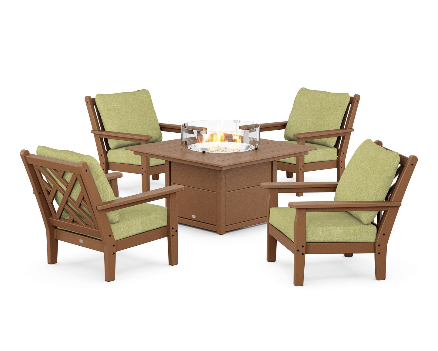 Chippendale 5-Piece Deep Seating Set with Fire Pit Table