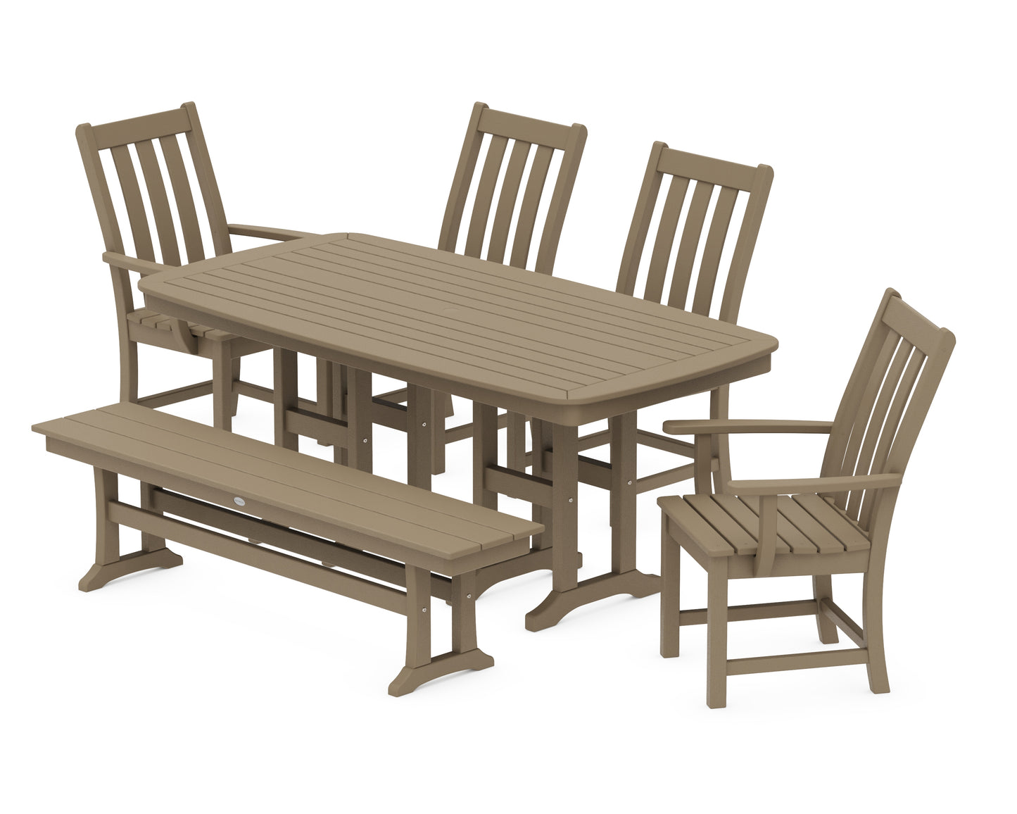 Vineyard 6-Piece Dining Set with Bench