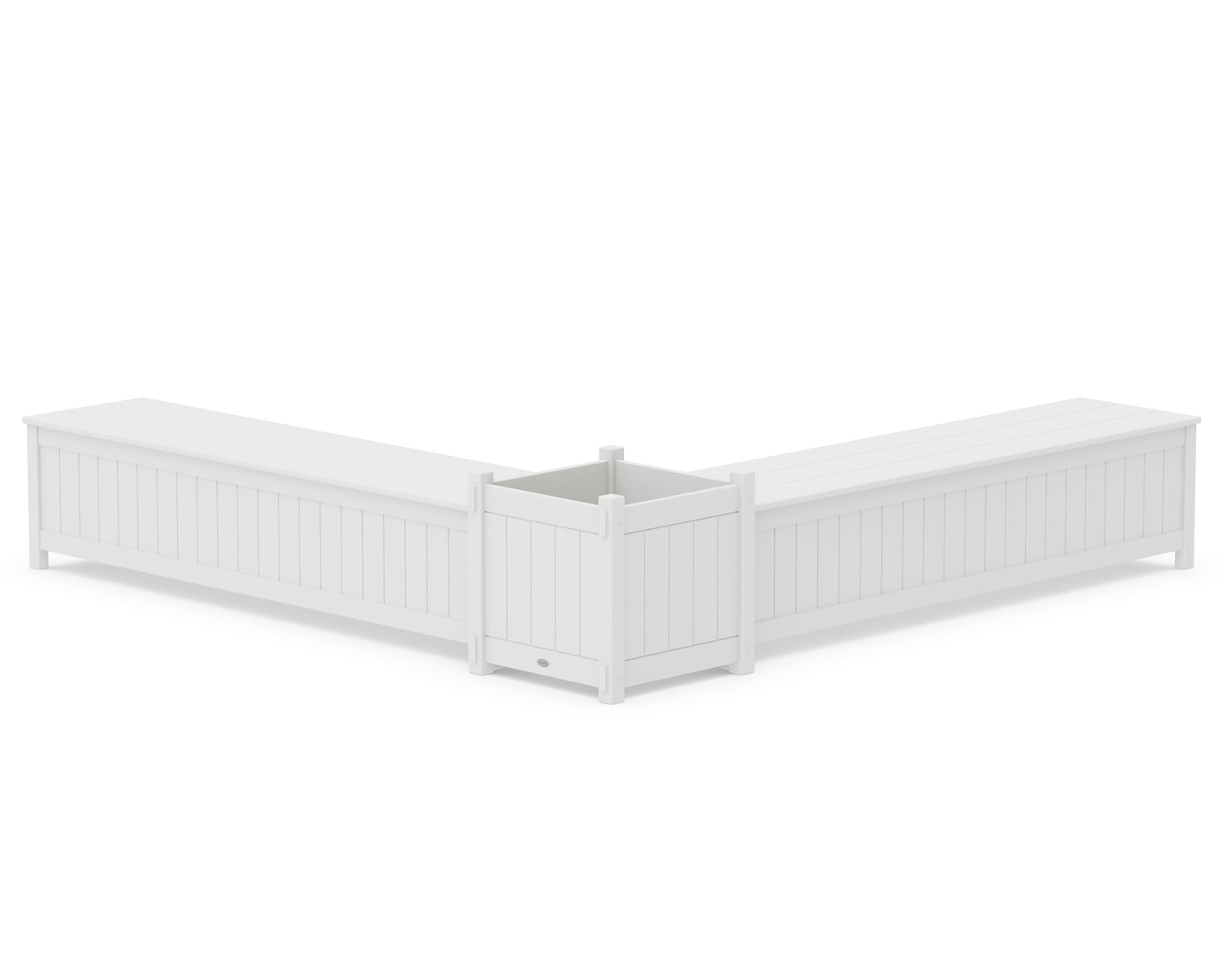 72" Vineyard L- Shaped Planter Storage Bench Set- Large