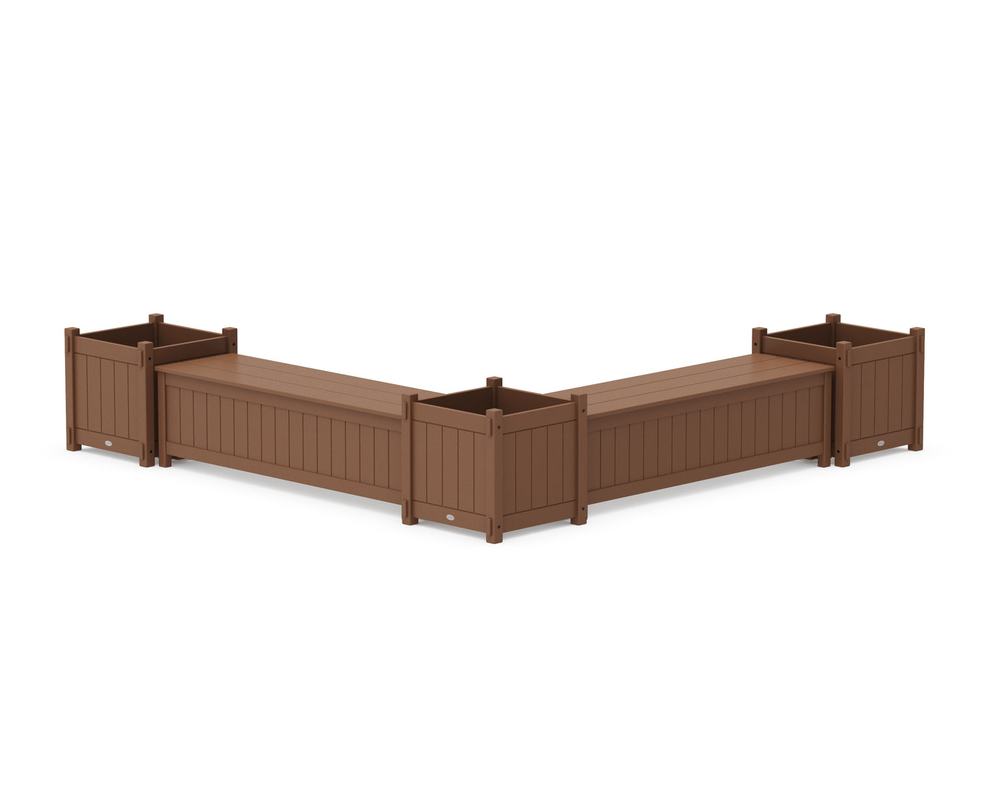 60" Vineyard L- Shaped Planter Storage Bench Corner Set- Large