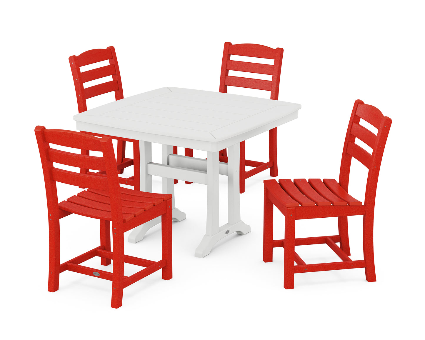 La Casa CafÃ© Side Chair 5-Piece Dining Set with Trestle Legs