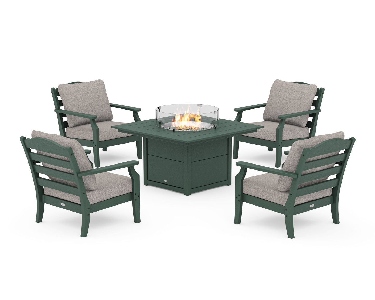 Savannah 5-Piece Deep Seating Set with Fire Pit Table