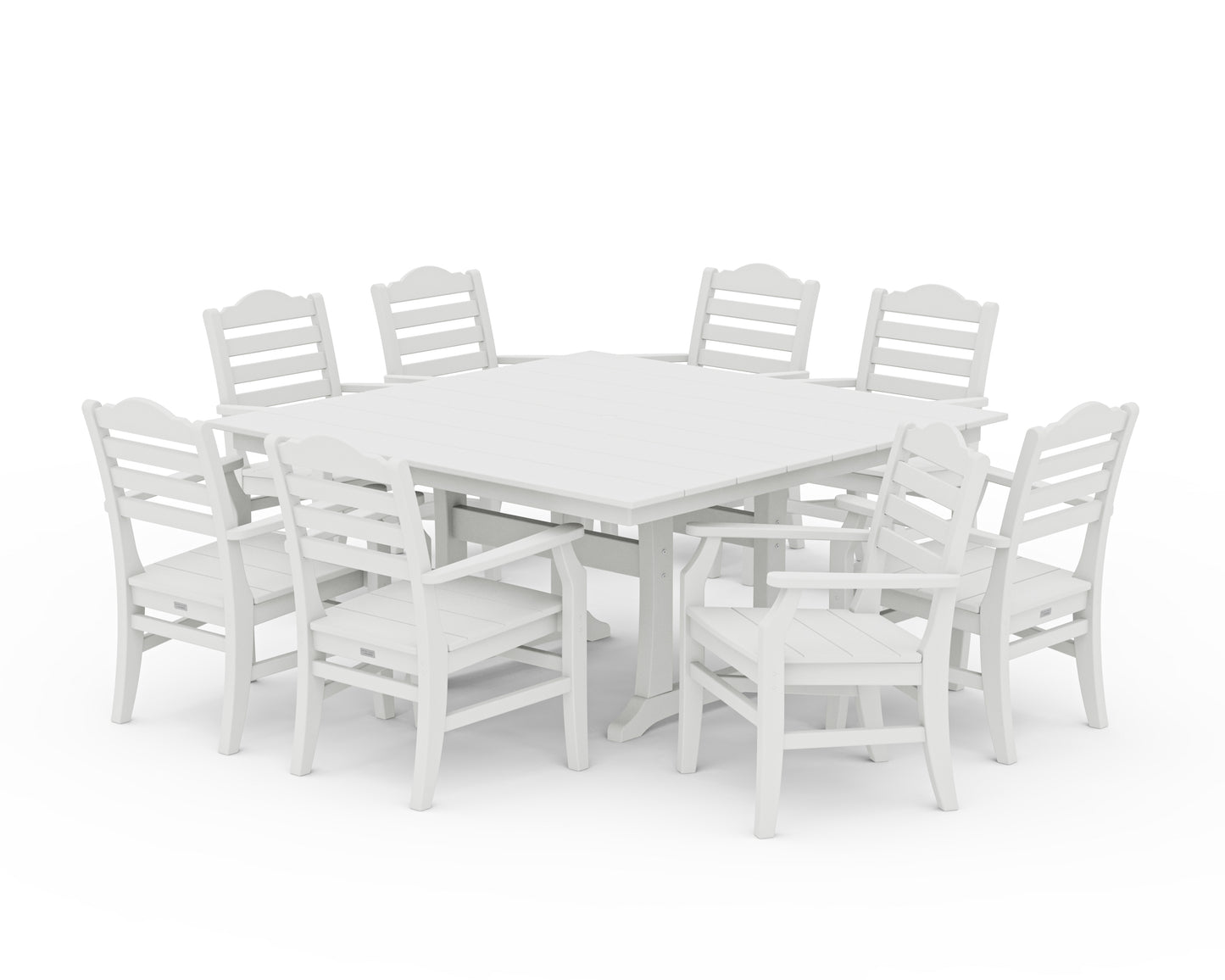 Savannah 9-Piece Square Farmhouse Dining Set with Trestle Legs