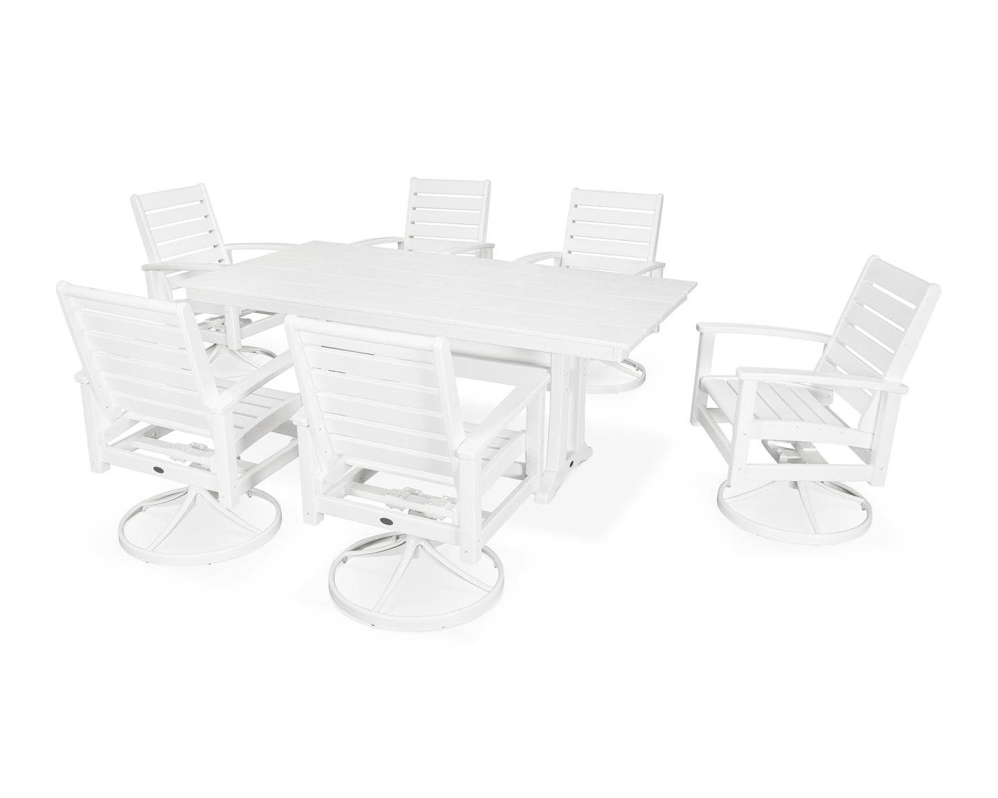 7 Piece Signature Swivel Rocker Dining Set