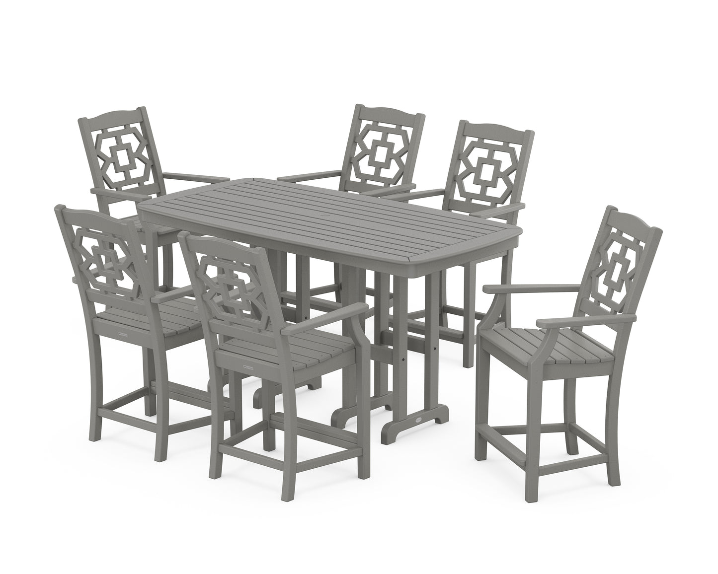 Chinoiserie Arm Chair 7-Piece Counter Set