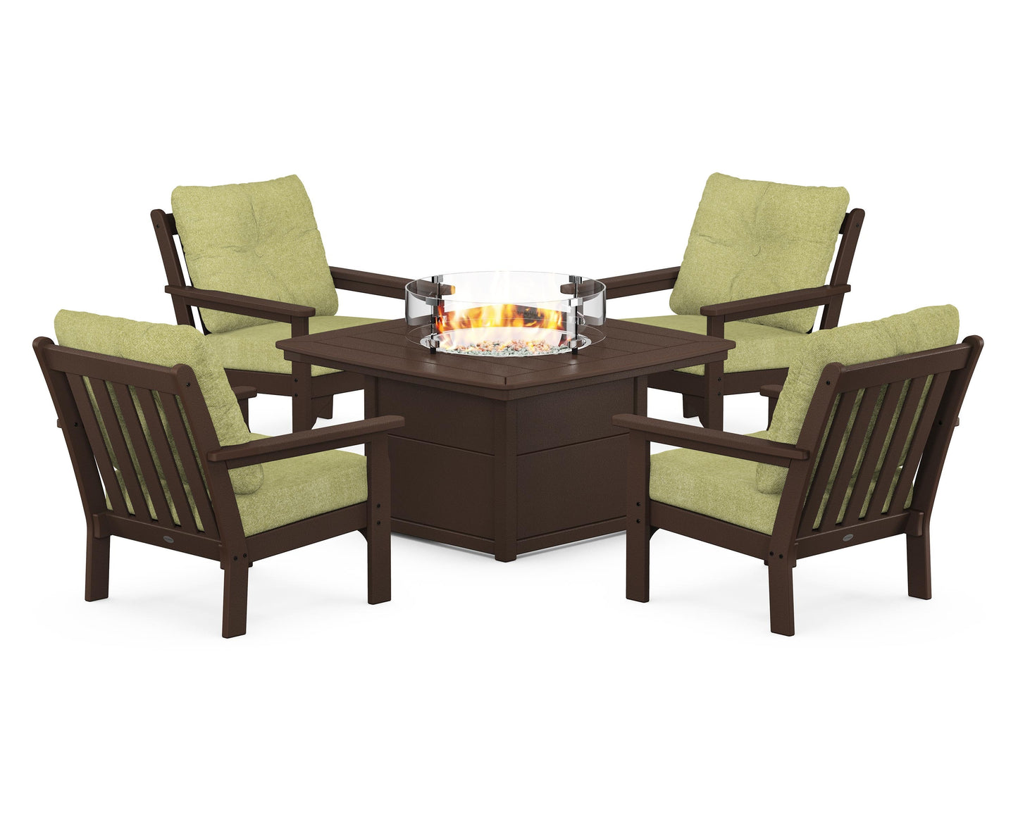 Vineyard 5-Piece Conversation Set with Fire Pit Table