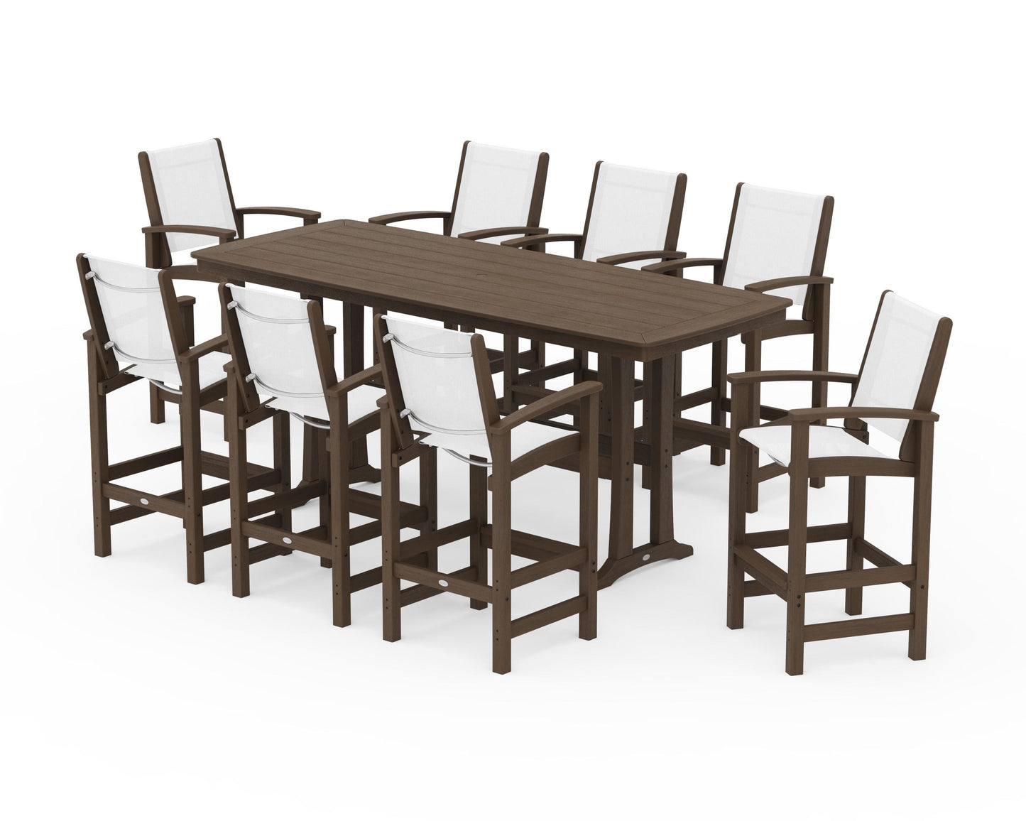 Coastal 9-Piece Bar Set with Trestle Legs