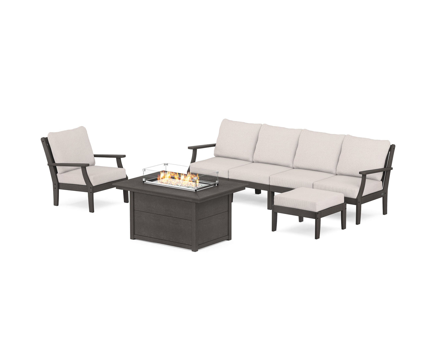 Braxton Sectional Lounge and Fire Pit Set